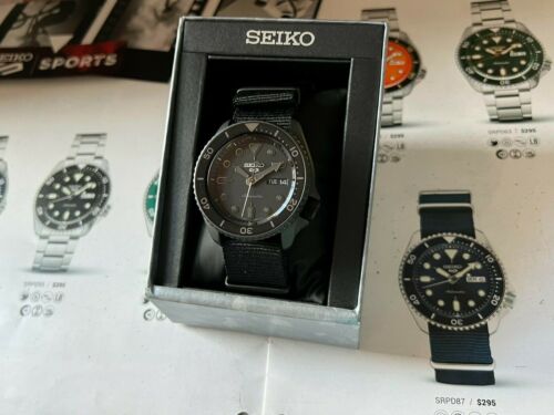 SEIKO 5 Sports SRPD79 Japan Black dial STEALTH NATO STRAP  SRPD79-NEW - Picture 1 of 7