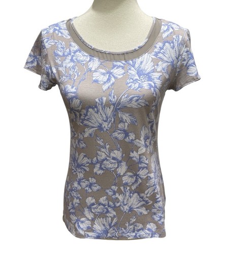 Banana Republic dehnbarer Strick Blumenmuster Top Größe Small kurzärmelig