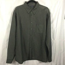 Ted Baker Green Plaid Size: 5 Long Sleeve Pocket Front Button Down Shirt