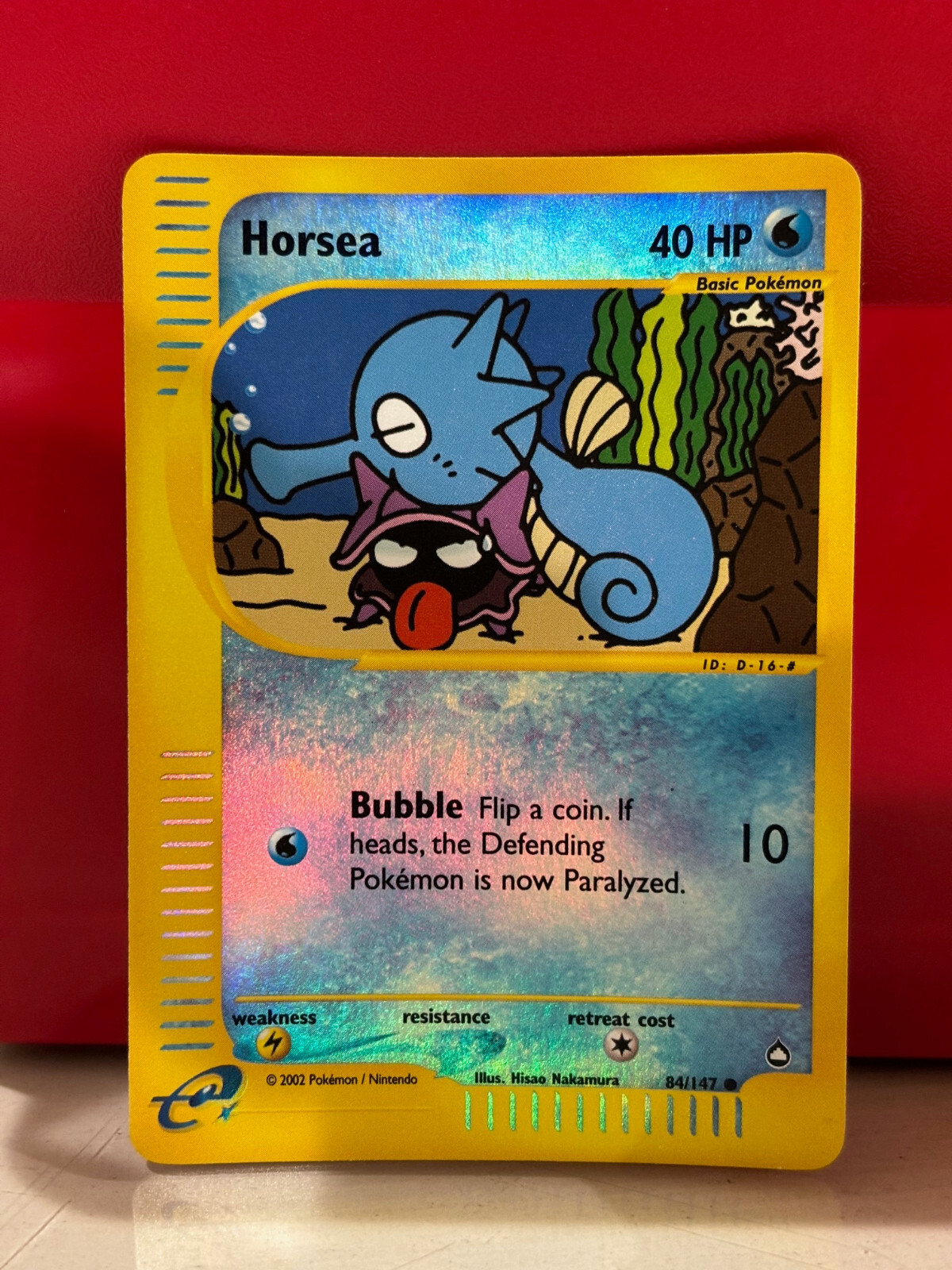 Horsea 84/147 Aquapolis Reverse Holo - NM - WoTC Pokemon
