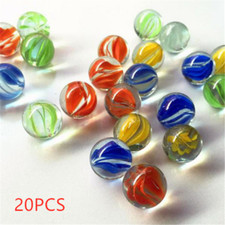 20PCS 14mm Colourful Glass Marbles Kids, Run Game, Vase Fish Tank Home Decor