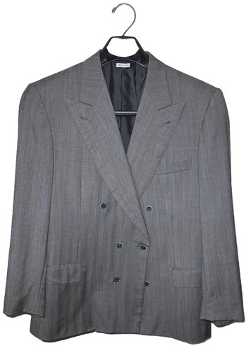 BRIONI Men's Flaminio Gray 100% Wool Double Breasted Sport Coat Size 44R - Picture 3 of 10