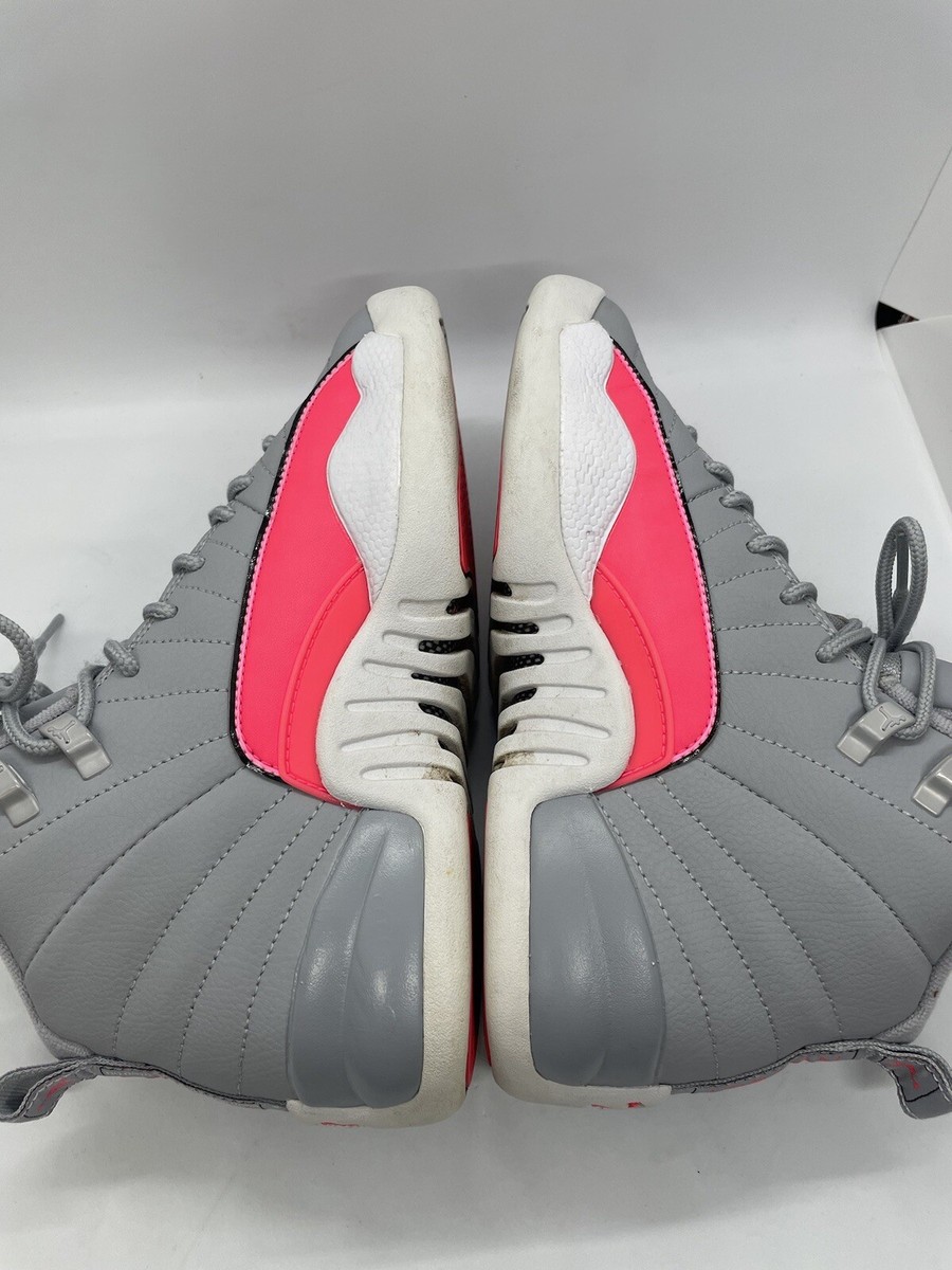 NIKE AIR JORDAN 12 RETRO (GS) WOLF GREY-PINK WOMENS SZ 5