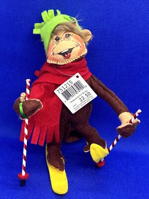 Annalee Christmas doll 7'' Monkey BANANAS FOR SKIING 751215 NWT
