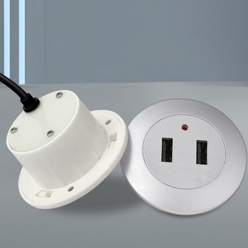 2 Port USB Desk Hole Round Desktop Charging Station USB Embedded Power Adapter - 第 17/24 張圖片