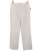 NWT Talbots Ivory Textured Stripe Stretch Cotton Pants Size 8