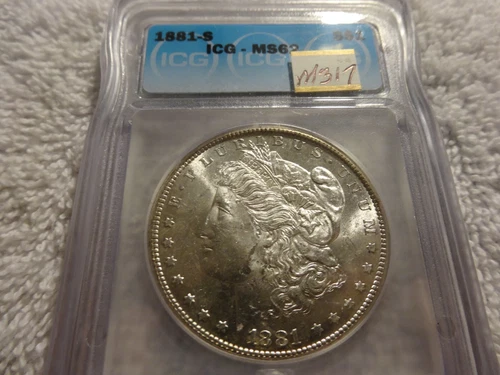 1881-S MORGAN DOLLAR -ICG-MS62-- COIN  (M317)