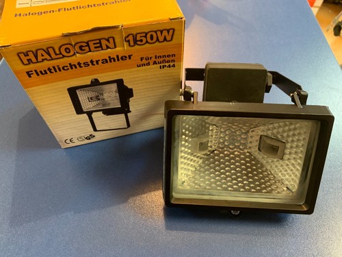 HALOGEN FLUTLICHTSTRAHLER 150W für Innen und Außen IP44 CE 230V STRAHLER Schwarz - Bild 2 von 9