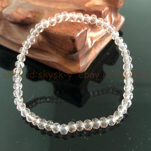 3x4mm Faceted Multicolor Rhinestone Crystal Rondelle Beads Elastic Bracelet 7.5" - Picture 17 of 17