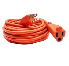 25ft Contrator Grade Indoor/Outdoor Multi-Outlet Extension Cord Cable Ac 110 US