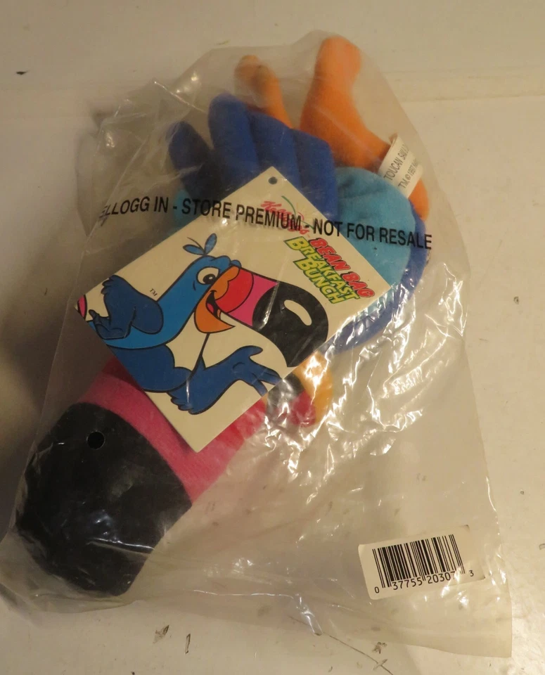Kellogg's TOUCAN SAM Froot Loops Advertising Bird Beanie Breakfast Bunch 1997 - Image 3 of 4