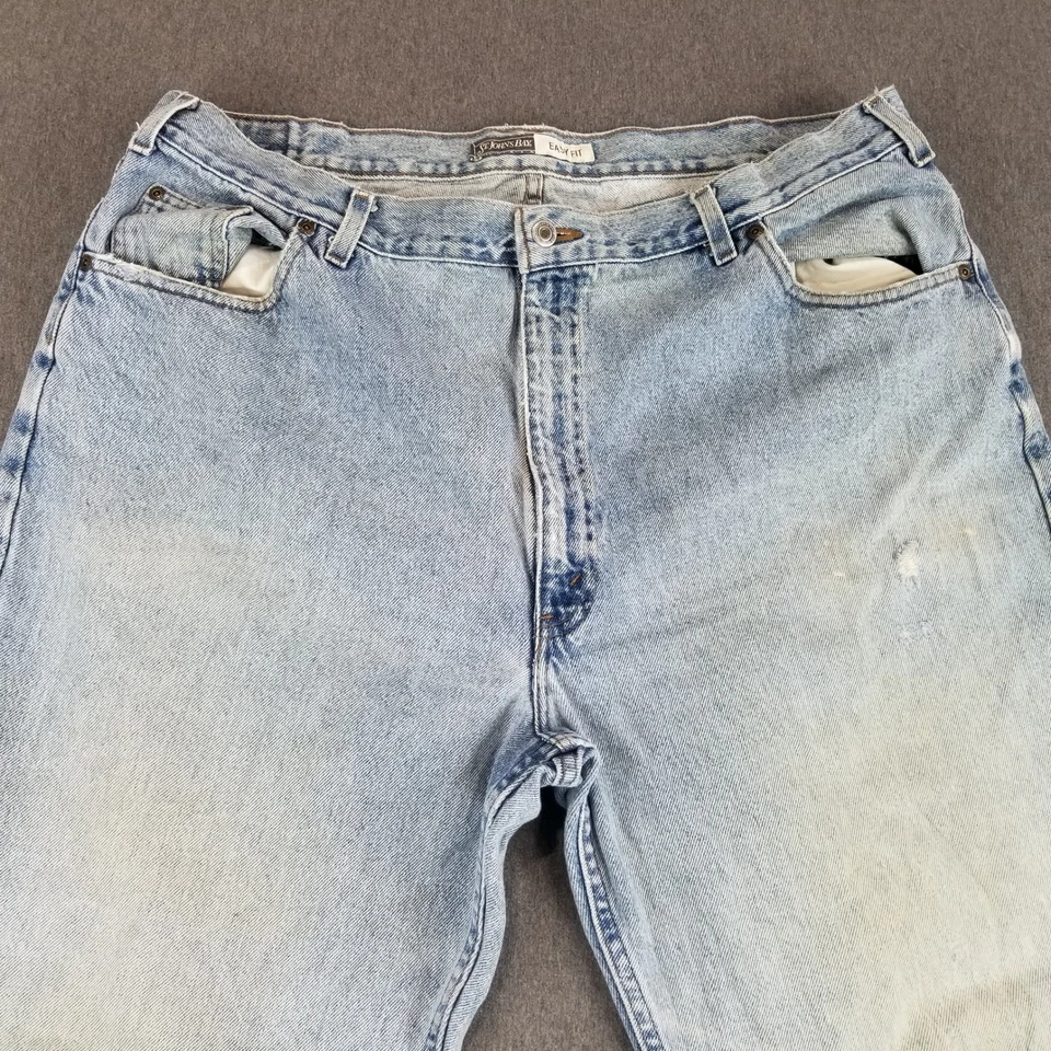 St Johns Bay Jeans Sz 42X32 Blue Easy Fit Vintage Cotton Comfortable Retro Work - Image 2 of 4