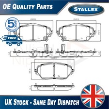 Adatto a Toyota C-HR 2016- 1.2 1.8 2.0 + Altri Modelli Set Pastiglie Freno Stallex Anteriore