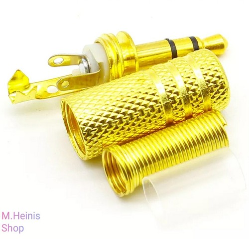 Klinkenstecker AUX Stecker Stereo Jack 3,5mm Klinke vergoldet zum löten Neu - Bild 2 von 2