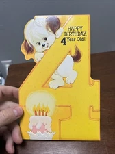 Vintage American Greetings Birthday Card Unused No Envelope 1979 Four Fourth
