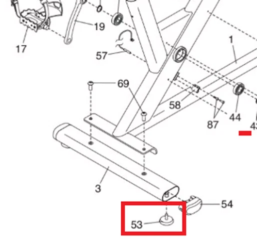 Pro Form Pro Trainer 500 Bike PFEX30124.0 Leveling Foot Pad - Image 3 of 4