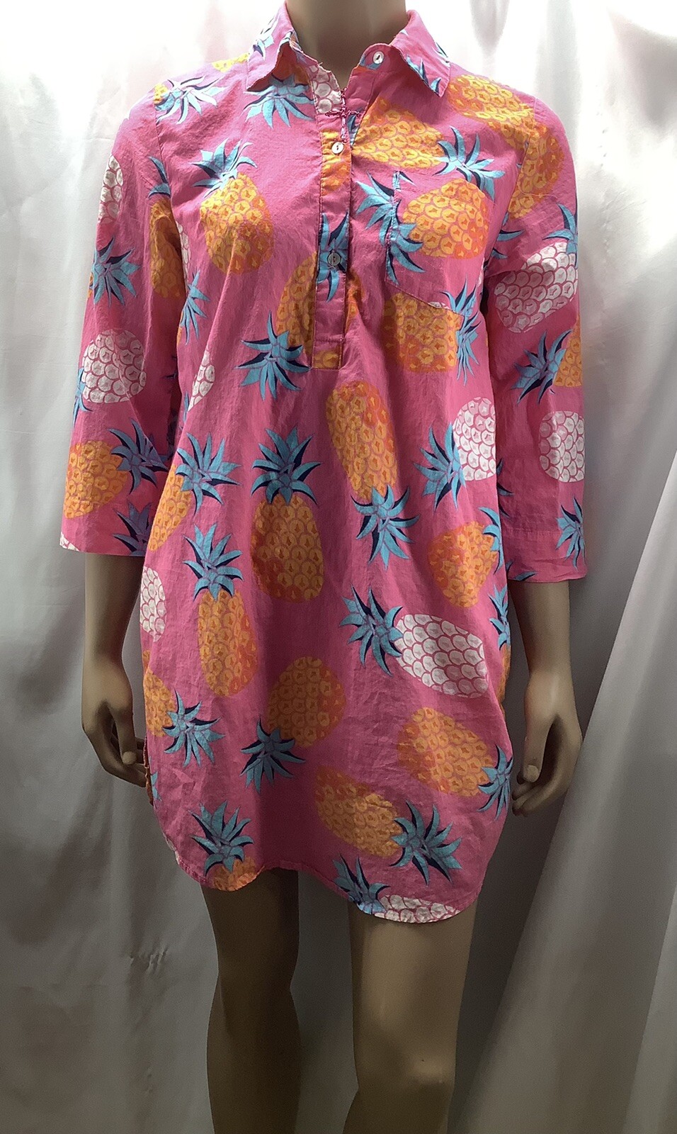 Mud Pie Multicolor Pineapple Print Top Womens Siz… - image 1