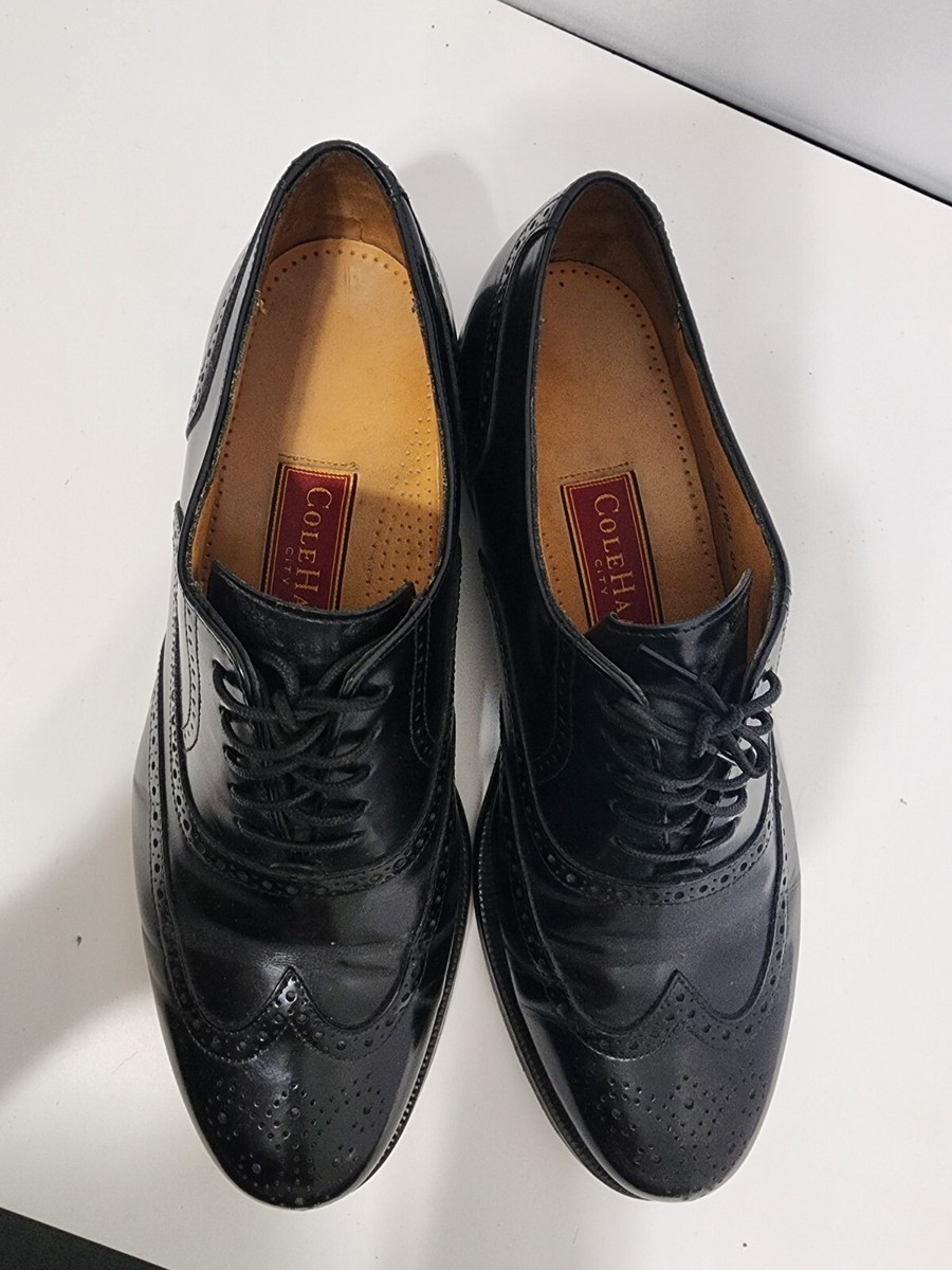 Cole Haan Dress Wingtips Mens Size 10.5 M Black Leather Oxford Block Heel 4/1 C36938_Mens-Cole-Haan-Grand-  main image 2