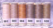 6 Light brown colors GUTERMANN 100 polyester sew-all thread 110 yard spools
