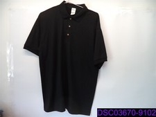 Qty 6: Gildan Dry Blend Men's Large Black Short Sleeve Polo