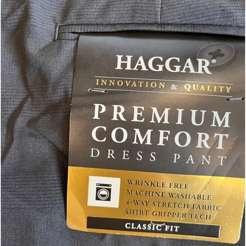 Haggar Dress Pants men’s 42x29 gray Classic Fit Premium Comfort stretch NWT New - Picture 11 of 12
