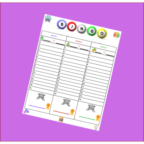 PAPEL BINGO - Bloc de notas grande 1-15 BINGO 3 juegos por hoja 50 hojas - Imagen 1 de 1