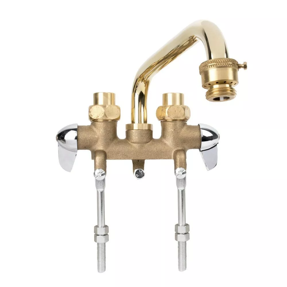 Cast Brass Laundry Utility Sink Faucet Double Metal Handle Extension Legs Mixer