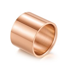 Men Women Wide Thumb Ring Stainless Steel Simple Plain Band Thick Finger Silver