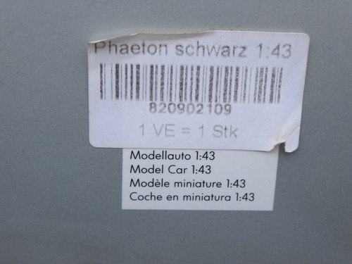 Minichamps 1/43 VW PHAETON Limusina Negra Volkswagen Concesionario Caja OVP - Imagen 3 de 4