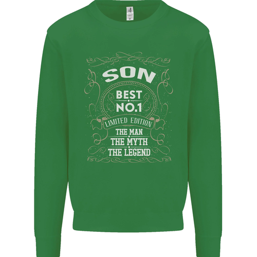 Fathers Day No 1 Son Man Myth Legend Funny Kids Sweatshirt Jumper - Picture 42 of 61