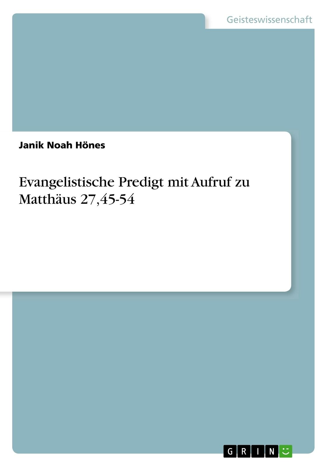 Thumbnail - Evangelistische Predigt Mit Aufruf Zu Matthäus 27,45-54 | Buch |