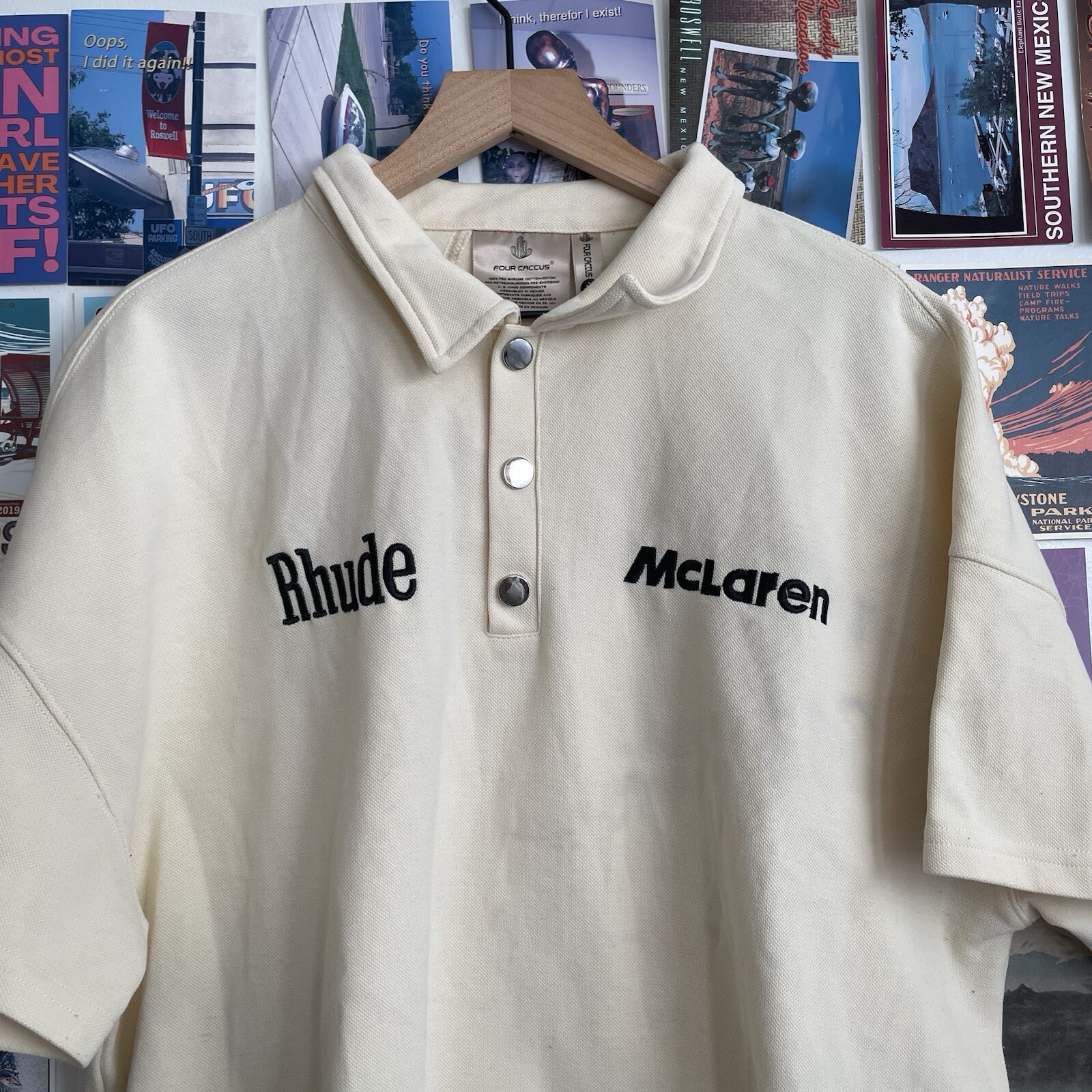 Rhude McLaren race button-up shirt medium with minor flaws