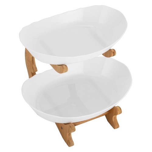 Vassoio portafrutta 2 piani bianco portafrutta moderno vassoio portafrutta - Foto 10 di 15