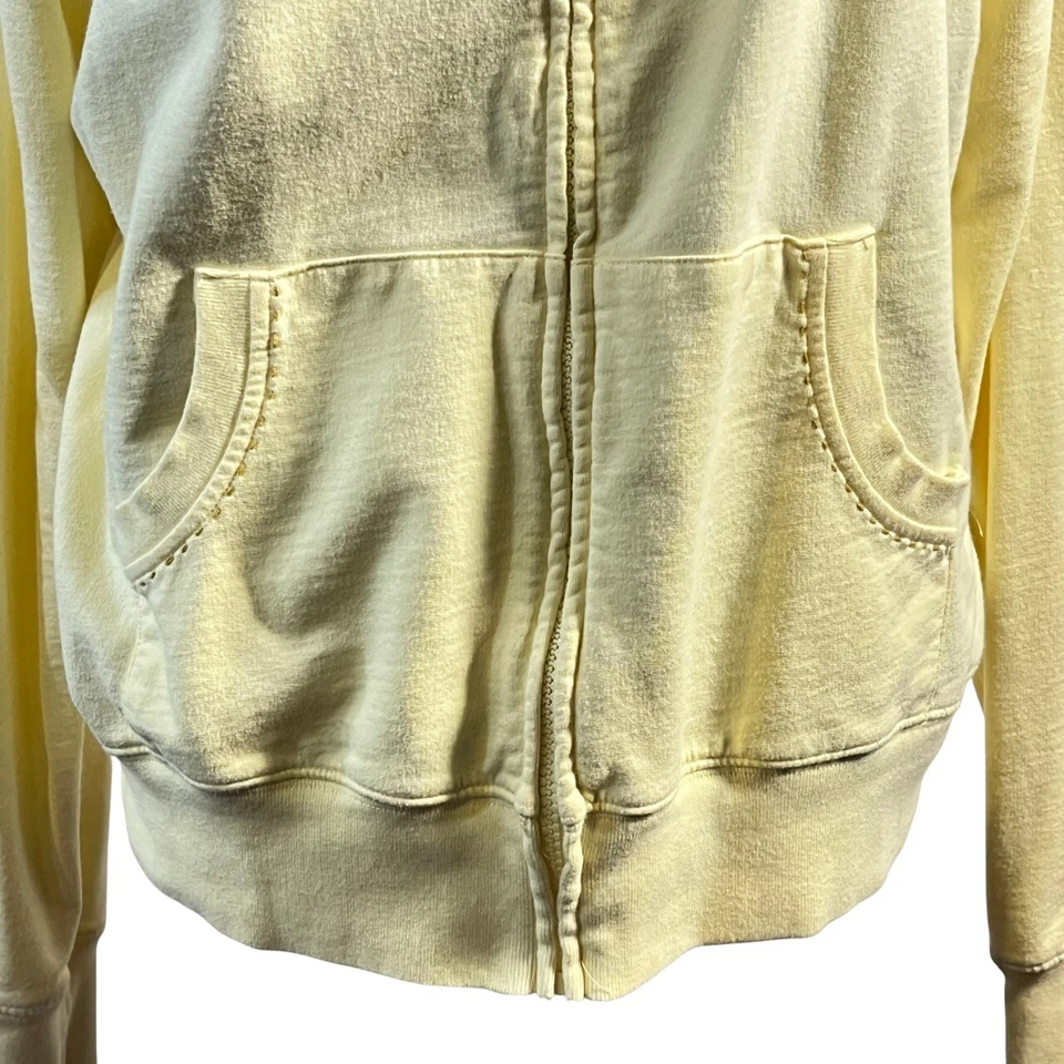 Sudadera con Capucha Roper Para Mujer XL Oro Amarillo Bordado Costuras Crudas Cremallera Completa Western Foto 4 de 4