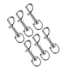 6Pcs Silver Alloy Dog Leash Clips Heavy Duty Swivel Snap Hooks for Pet Leashes