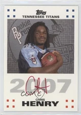 2007 Topps Rookie Premiere Auto Red Ink Chris Henry #RPA-CH Auto RC 2d8
