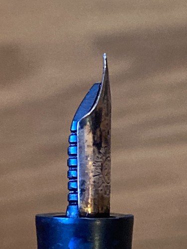 Vtg Eclipse "Duplo" Flat Top Fountain Pen w 14K Nib Unrestored 5 3/4" Excellent - Picture 11 of 13