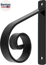 Zwinz Heavy Duty Steel Handrail for 1 or 2 Steps, Wall Mounted Wrought Iron Stai