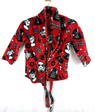 Star Wars Kids Fleece Robe w Belt Darth Vader Stormtroopers Red Black SZ 4/5