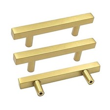 Pack 3 Inch Cabinet Handles Brushed Brass Kitchen 3 Inch Hole Center 10 Gold