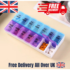 Weekly Daily Pill Box Organiser Tablet Medicine Storage Dispenser 7 Day Night UK