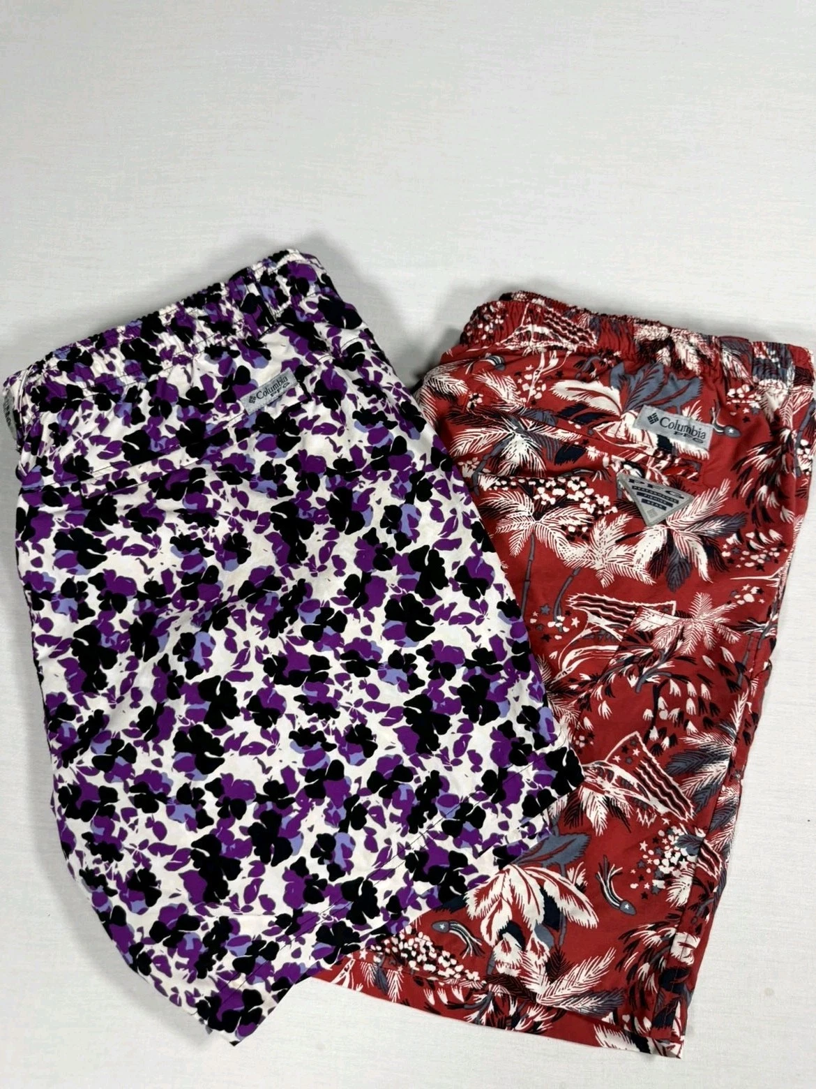 Columbia PFG Mens Fishing Shorts Lot of 2 Sz XL 5 & 6" Inseam Outdoor Shorts AOP