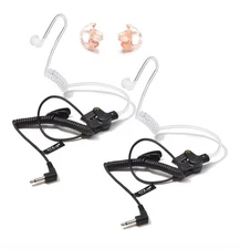HYS 3.5mm Police Listen Only Acoustic Tube Earpiece with One Pair Medium Earm...