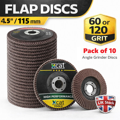 10 Stück Fächerscheiben 115 mm 4,5 Zoll Winkelschleifer Schleifen 60er oder 120er Körnung