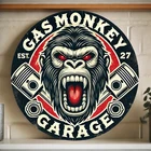 Vintage Gas Monkey Garage Round Tin Metal Signs Home Décor 8x8