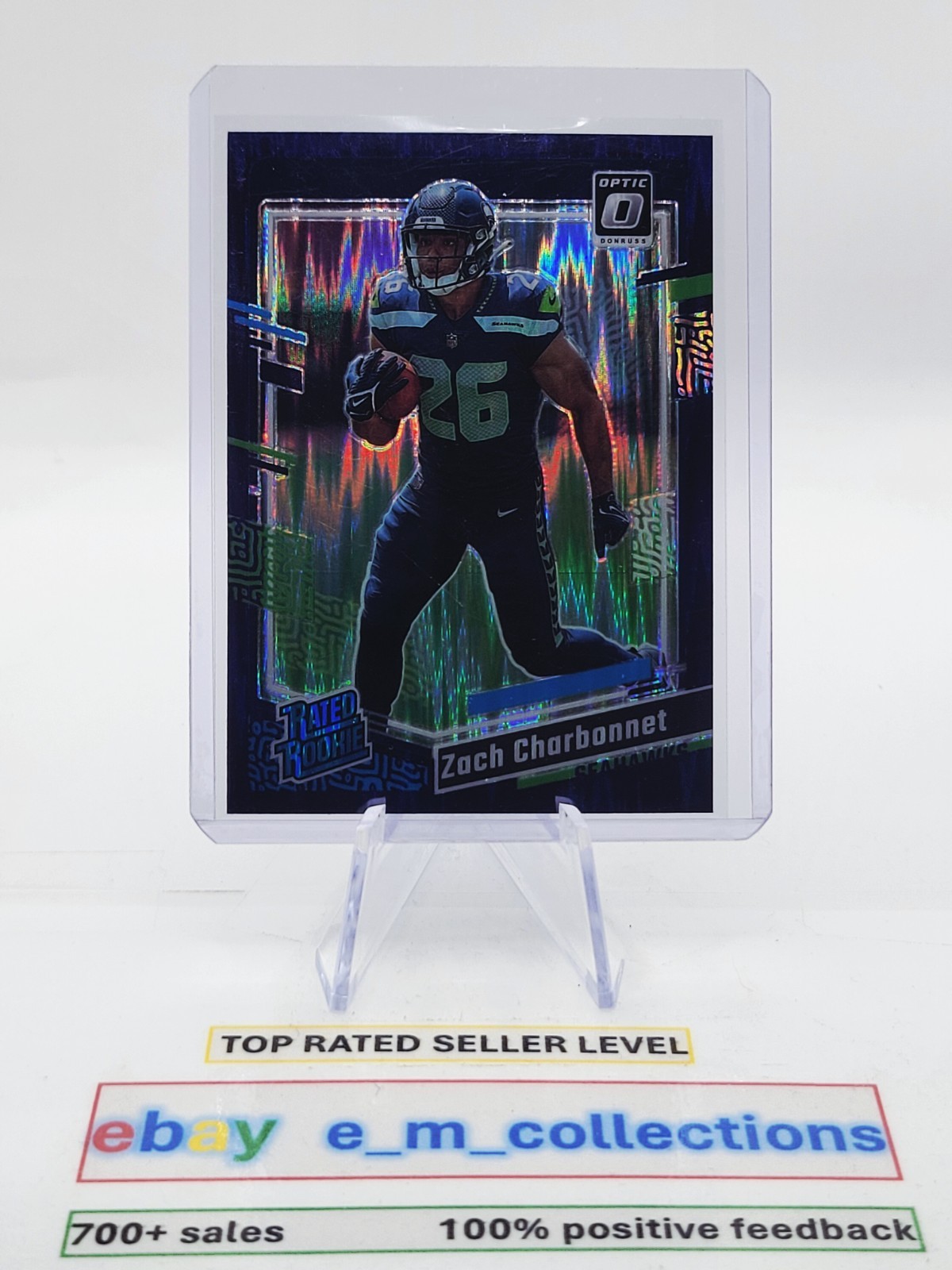 ZACH CHARBONNET 2023 Panini Donruss Optic PURPLE SHOCK Prizm ROOKIE #294 Seattle