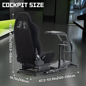 Hottoby Racing Wheel Stand Sim Cockpit With Black Seat Fit Fanatec Club Sport SQ