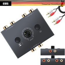 Cinch Audio Verteiler Splitter Umschalter Umschaltbox Schalter Switch 2 IN 1 OUT