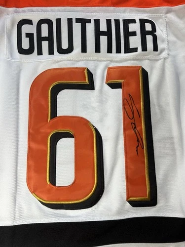 Cutter Gauthier Signed Jersey Auto Autographed Anaheim Ducks CUSTOM NHL