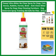 All-Natural Bitter No Chew Spray - Effective for Dogs, Cats, and More - 8 oz